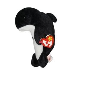 Ty Beanie Baby Waves The Orca Killer Whale 8 Inch Plush